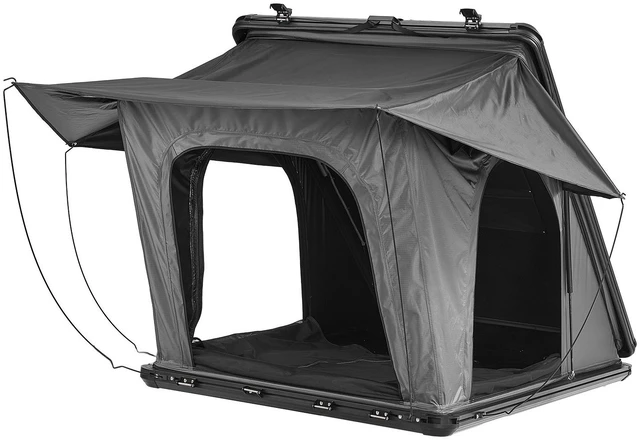 Main image of VEVOR Rooftop Tent Hard Shell, 2-3 Person Aluminum Roof Top Tent Hardshell with Tri-Color LED Light, Thick Mattress & 1 Window, Waterproof Windproof Overland Camping Car Roof Rack for Jeep SUV Pickup