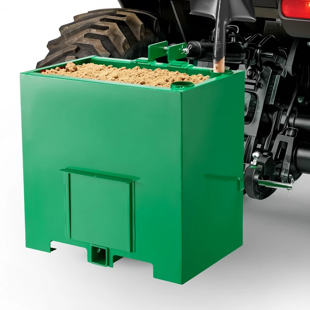 Alt view image 15 of 15 - Ballast Box, Corrosion-Proof 3-Point Category 1 Tractor Ballast of 800lbs Load Capacity for 2" Hitch Receiver, Heavy-Duty Thickened Steel 5ft³ Volume, Loader Attachment with Sliding Door, Green