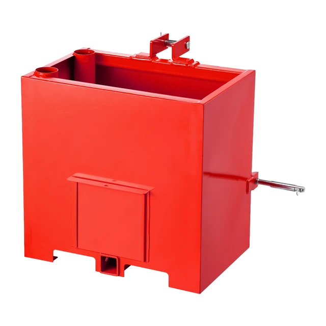Alt view image 9 of 9 - Ballast Box, Corrosion-Proof 3-Point Category 1 Tractor Ballast of 800lbs Load Capacity for 2 in Hitch Receiver, Heavy-Duty Thickened Steel 5ft³ Volume, Loader Attachment with Sliding Door, Red