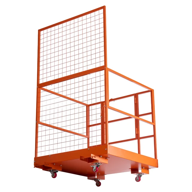 Alt view image 8 of 8 - VEVOR Forklift Safety Cage, 48.2 x 45.2 Inch, Heavy Duty Forklift Man Basket, 1400 lbs Capacity Work Platform Lift Basket with Safety Harness, Lock, Wheels, Drain Hole, for Aerial Work Lifting Loader