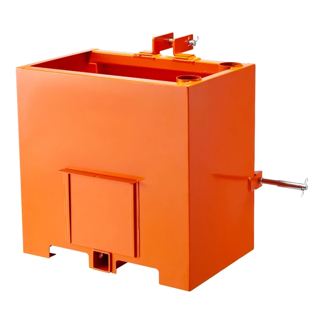 Alt view image 8 of 8 - VEVOR Ballast Box, 3-Point Category 1 Tractor Ballast of 800 lbs Capacity, with Standard 2 Inch Hitch Receiver, Heavy-Duty Steel 5 ft³ Large Volume Durable Loader Attachment with Sliding Door, Orange