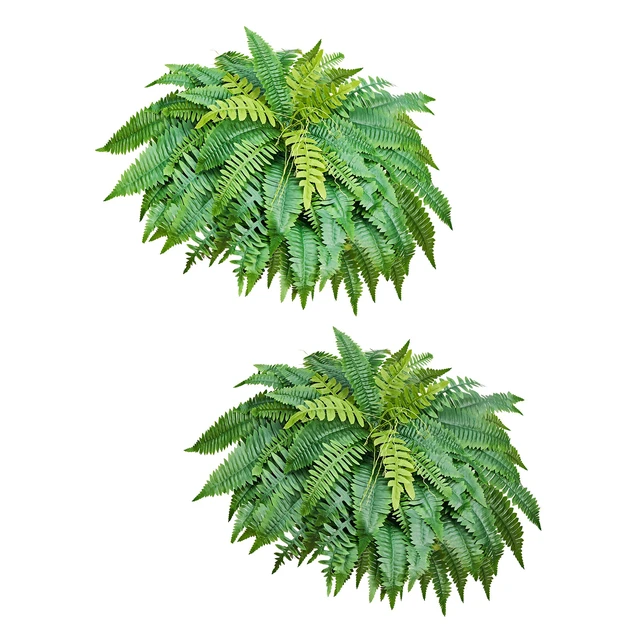 Alt view image 8 of 8 - VEVOR Artificial Ferns, 45 Inch Fake Boston Fern Bush Plant with 63 Fronds, Faux Greenery for Indoor/Outdoor Decor, Silk & LDPE, Suitable for Home Porch Garden Office Living Room Planter, Set of 2