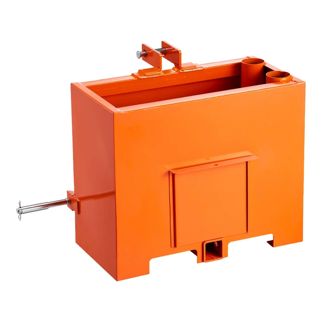 Alt view image 8 of 8 - VEVOR Ballast Box, 3-Point Category 1 Tractor Ballast of 800 lbs Capacity, Standard 2 Inch Hitch Receiver, Heavy-Duty Steel 3.2 ft³ Large Volume Durable Loader Attachment with Sliding Door, Orange