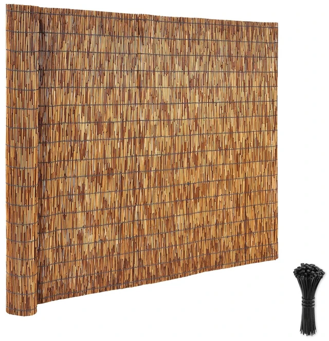 Main image of VEVOR Natural Reed Fencing, 4 ft x 16.4 ft, Decorative Natural Reed Fencing Roll, Decorative Fence for Backyard Divider, Privacy Screen Panel Curtain for Balcony Patio Garden Backyard Outdoor, Brown