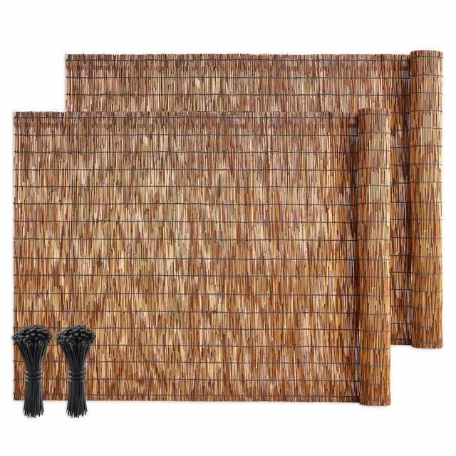 Main image of VEVOR Natural Reed Fencing, 4 ft x 16.4 ft, 2 Pack Decorative Natural Reed Fencing Roll, Decorative Fence for Divider, Privacy Screen Panel Curtain for Balcony Patio Garden Backyard Outdoor, Brown