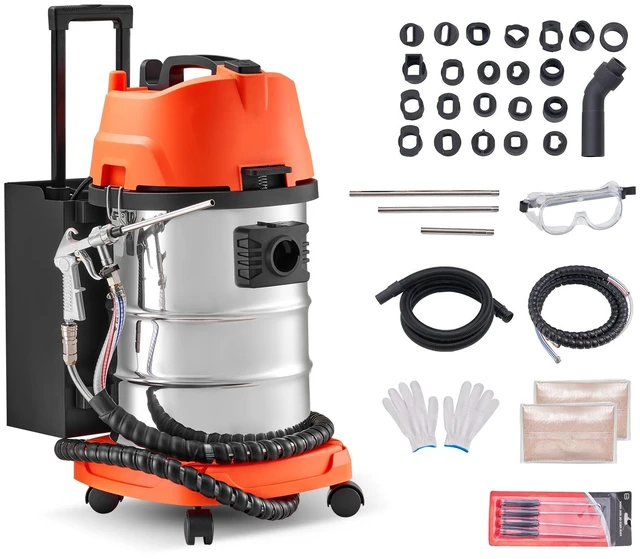 Alt view image 8 of 8 - VEVOR Walnut Blaster Kit for Carbon Cleaning, 1200W Sand Blaster with Built-in Vacuum, Extension Nozzle Sandblaster Gun, and 5.5lbs Walnut Shell for Engine Intake Valve Cleaning - 30L
