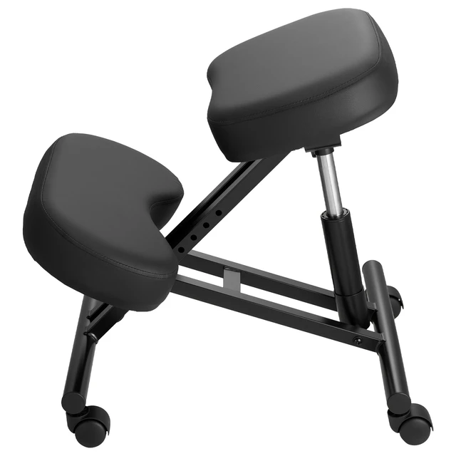 Alt view image 8 of 8 - VEVOR Ergonomic Kneeling Chair with Wheels, Mobile X-Shaped Posture Knee Chair with Adjustable Height & Thick Foam Cushions, Natural Relief for Neck or Back Pain for Home, Office or Meditation, Black
