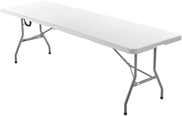 Alt view image 9 of 9 - VEVOR 8 Ft Plastic Folding Table Portable Picnic Utility Table Handle Indoor Outdoor