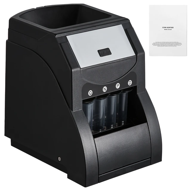 Alt view image 15 of 15 - VEVOR USD Coin Sorter, Coin Sorter Machine for USD Coin 1 5 10 25, Sorts up to 230 Coins/min, Coin Sorter and Wrapper Machine Holds 200 Coins Included 4 Coin Tubes, Black