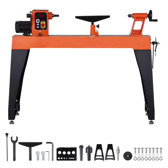 Alt view image 8 of 8 - Woodworking Lathe, 1.5 HP, Wood Lathe Machine with 0 to 3200 RPM Variable Speed, 16 x 40 in Workbench, Brushless DC Motor, Cast Iron Body, Tool Rest, for Medium to Large Projects Woodworking