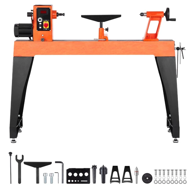 Alt view image 8 of 8 - Woodworking Lathe, 2 HP, Wood Lathe Machine with 0 to 3200 RPM Variable Speed, 18 x 40 in Workbench, Brushless DC Motor, Cast Iron Body, Tool Rest, for Medium to Large Projects Woodworking