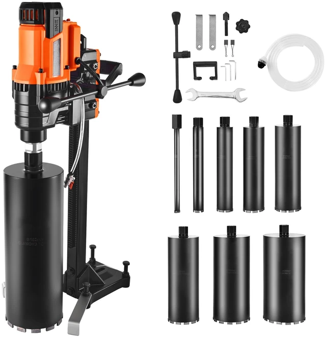 Alt view image 9 of 9 - Diamond Core Drill Machine Concrete Core Drill Rig with Stand 8 in 3000W