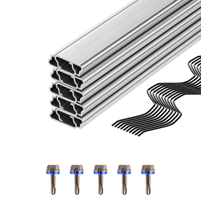 Alt view image 8 of 8 - VEVOR Greenhouse Spring Wire and Lock Channel, 10 Packs 6.56 ft PVC-Coated Wiggle Wire & Aluminum Alloy Channel Bundle Kit with Included Screws, 0.05 in Thickened, Poly Film & Shade Cloth Attachments