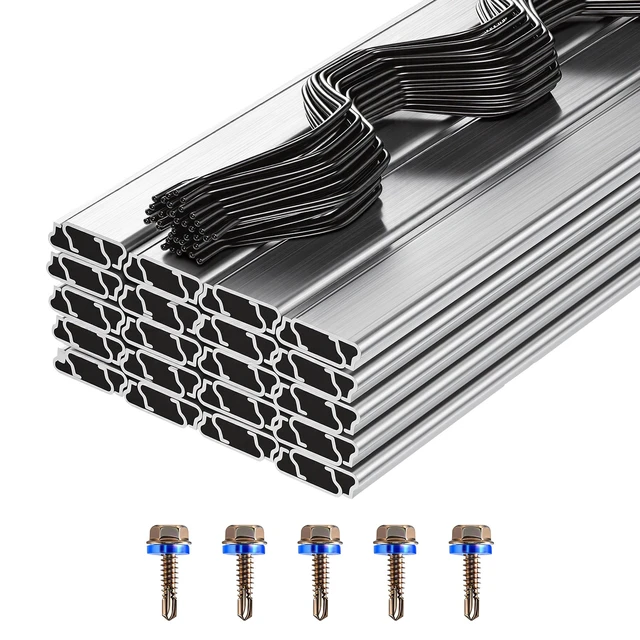 Alt view image 8 of 8 - VEVOR Greenhouse Spring Wire and Lock Channel, 40 Packs 6.56 ft PVC-Coated Wiggle Wire & Aluminum Alloy Channel Bundle Kit with Included Screws, 0.05 in Thickened, Poly Film & Shade Cloth Attachments