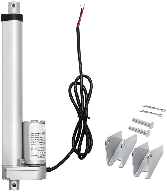 Alt view image 9 of 9 - VEVOR 12V Linear Actuator, 4 Inch High Speed 0.6"/s Linear Motion Actuator, 225lbs/1000N with IP54 Protection & Mounting Bracket for Lift Desk, Recliner Chairs, Window Door Opener