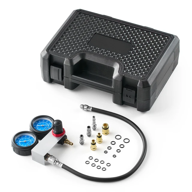 Alt view image 8 of 8 - VEVOR Engine Cylinder Compression Tester Kit, Pressure Gauge Range of 0-100 PSI, Automotive Leak Down Tester Kit with 4 Adapters & Air Fittings, Pressure Check & Leakage Rate Test on Cars, Motorcycles