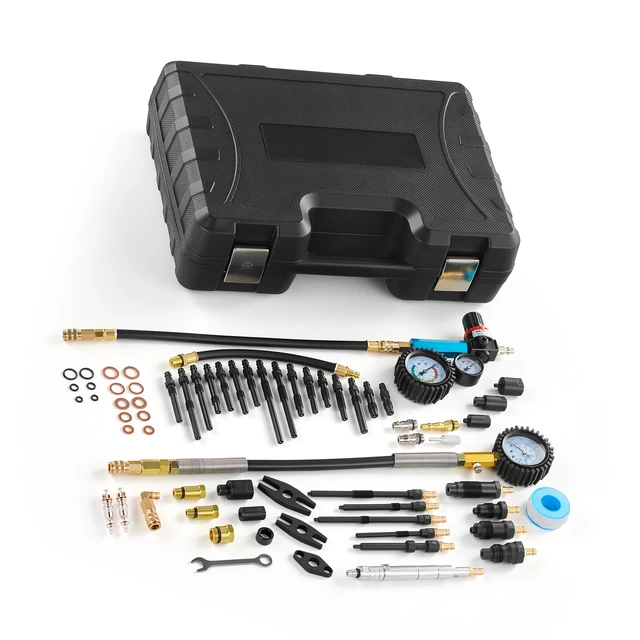 Alt view image 8 of 8 - VEVOR Engine Cylinder Compression Tester Kit, 0-700 PSI Pressure Gauge & 0-100 PSI Leak Gauge, Automotive Leak Down Tester Kit with 4 Adapters, Pressure Check & Leakage Rate Test on Cars, Motorcycles