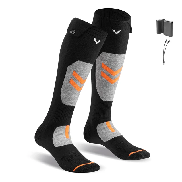 Alt view image 9 of 9 - VEVOR Electric Heated Socks 5000mAh L Size Rechargeable Heated Socks for Hunting