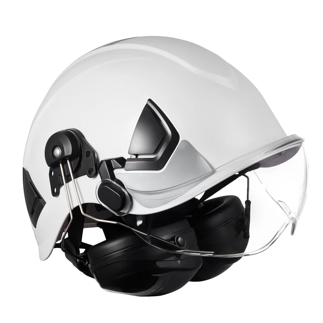 Alt view image 9 of 9 - VEVOR Industrial Safety Helmet with Visor and Earmuffs Adjustable Vented Hardhat