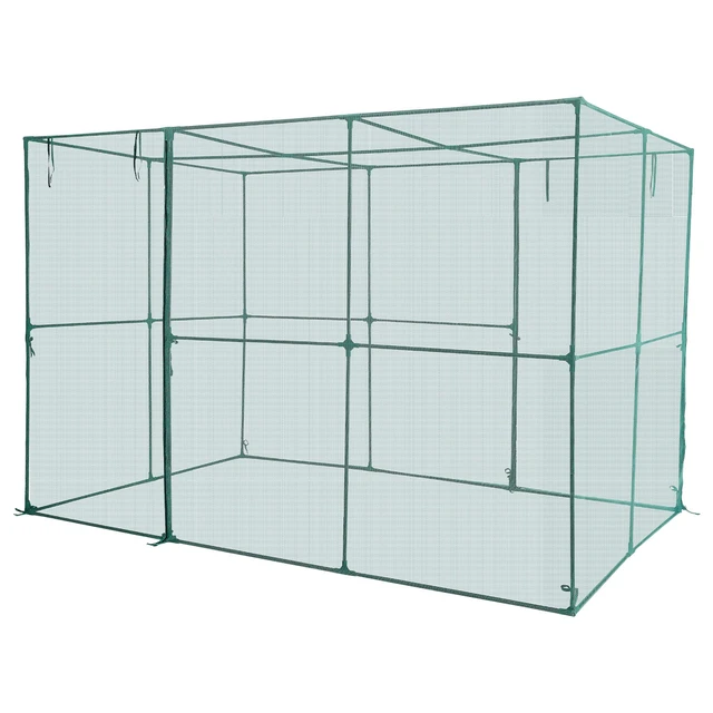 Alt view image 9 of 9 - Crop Cage, 9.5 x 6.36 x 6.36 ft Plant Protection Tent with Zippered Door, Wind-Resistant Tall Crop Cage, Easy to Install, Outdoor Raised Bed Cover, Tomato Plant Netting for Garden Patio Lawn