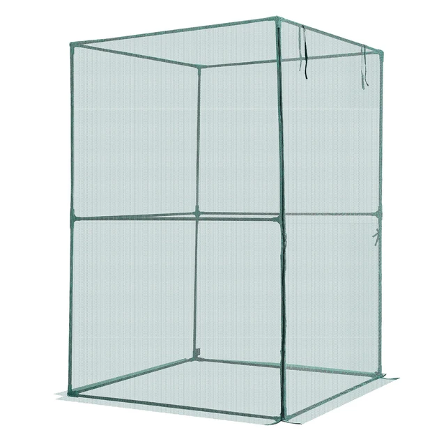 Alt view image 9 of 9 - Crop Cage, 3.9 x 3.9 x 5.9 ft Plant Protection Tent with Zippered Door, Wind-Resistant Tall Crop Cage, Easy to Install, Outdoor Raised Bed Cover, Tomato Plant Netting for Garden Patio Lawn