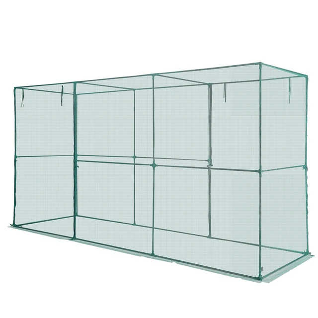 Alt view image 9 of 9 - Crop Cage, 11.6 x 3.9 x 6.3 ft Plant Protection Tent with Zippered Door, Wind-Resistant Tall Crop Cage, Easy to Install, Outdoor Raised Bed Cover, Tomato Plant Netting for Garden Patio Lawn