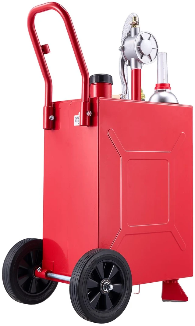 Main image of VEVOR 15 Gallon Fuel Gas Caddy, Carbon Steel, Portable Fuel Transfer Storage Tank with Manual Pump & Rolling Wheels, Gasoline Diesel Can Container, for Cars, Lawn Mowers, ATVs, Boats, Motorcycles, Red