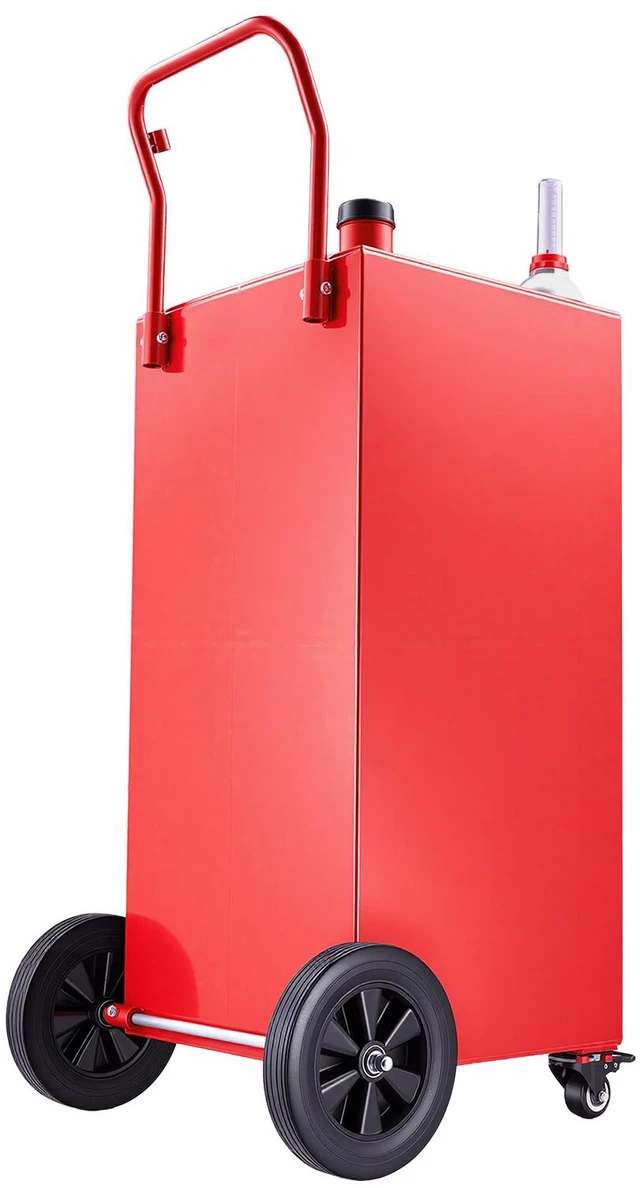 Main image of VEVOR 50 Gallon Fuel Gas Caddy, Carbon Steel, Portable Fuel Transfer Storage Tank with Manual Pump and 4 Wheels, Gasoline Diesel Can Container, for Cars, Lawn Mowers, ATVs, Boats, Motorcycles, Red