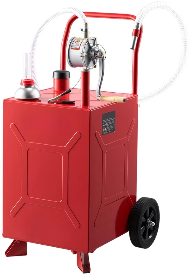 Main image of VEVOR 20 Gallon Fuel Gas Caddy, Carbon Steel, Portable Fuel Transfer Storage Tank with Manual Pump & Rolling Wheels, Gasoline Diesel Can Container, for Cars, Lawn Mowers, ATVs, Boats, Motorcycles, Red