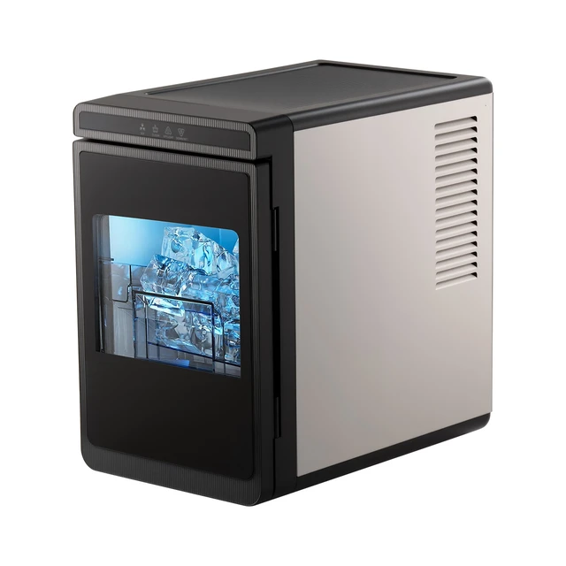 Alt view image 2 of 2 - Countertop Ice Maker, 22 lbs per Day, Self-Cleaning Portable Machine with Tong, Drawer-Style Ice Access, Ice-Making Machine with Large Square Cubes, for Home, Kitchen, Office, Bar & Party