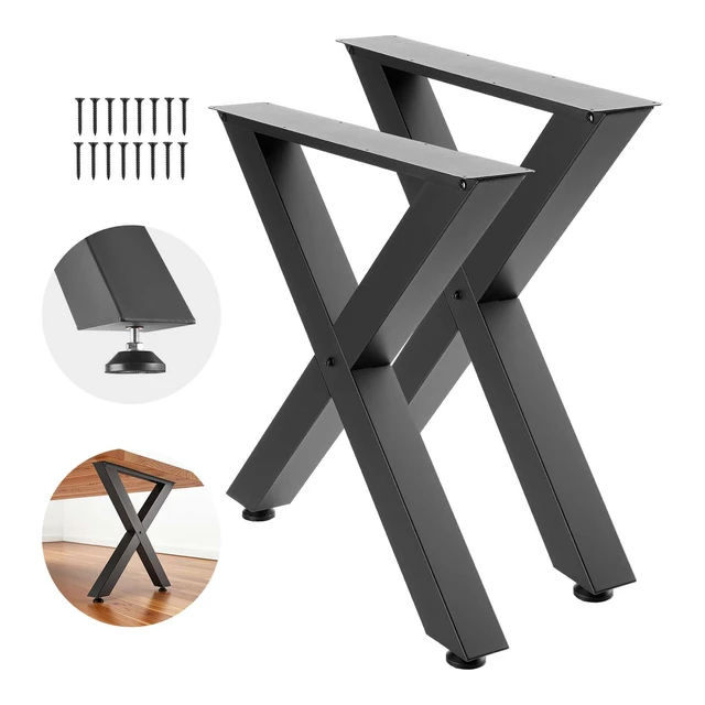 Alt view image 8 of 8 - VEVOR Table Legs, 29.5" H x 29.9" W Steel Furniture Legs, Modular Design, Easy Assembly, 2204 lbs Max Load Heavy Duty, for Home Office Desk, Coffee Dinner Bar Tables, Workbench,2 PCS, X Frame, Black