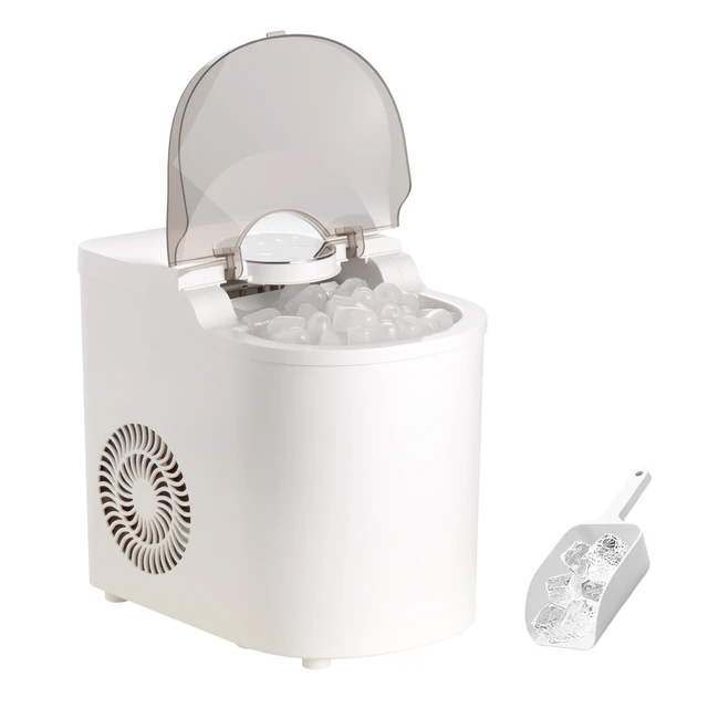 Alt view image 2 of 2 - Vevor Countertop Ice Maker, 7 Cubes Ready in 6 Mins, 26 lbs per Day, Self-Cleaning Portable Machine with Ice Scoop, Ice-Making Machine with 2 Sizes Bullet Ices for Home, Kitchen, Office, Bar & Party