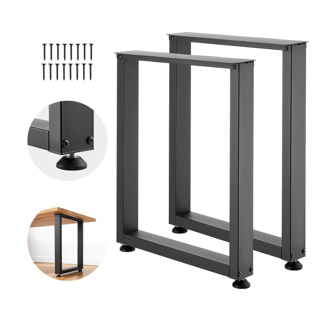 Alt view image 8 of 8 - VEVOR Table Legs, 29.5" H x 23.6" W Square Steel Furniture Legs, Modular Design, Easy Assembly, 2204 lbs Max Load Heavy Duty, for Home Office Desk, Workbenches, Dinner Bar Tables, Set of 2, Black