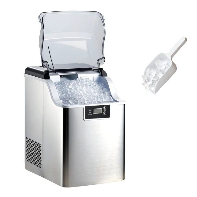 Alt view image 2 of 2 - Countertop Ice Maker, 44 lbs per Day, Self-Cleaning Portable Machine with Scoop, 4 lbs Ice-Storage Basket, Nugget Ice-Making Machine with Chewable Ices for Home, Kitchen, Office, Bar & Party