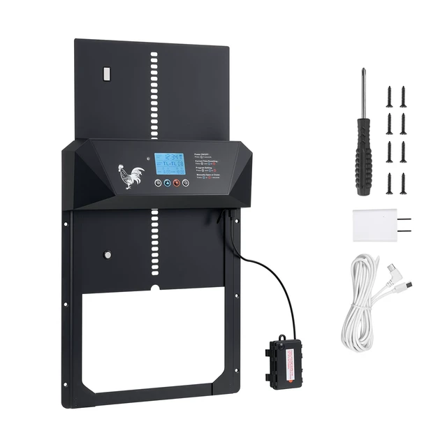 Alt view image 9 of 9 - VEVOR DC & Battery Powered Automatic Chicken Coop Door Opener Light Sensor Timer