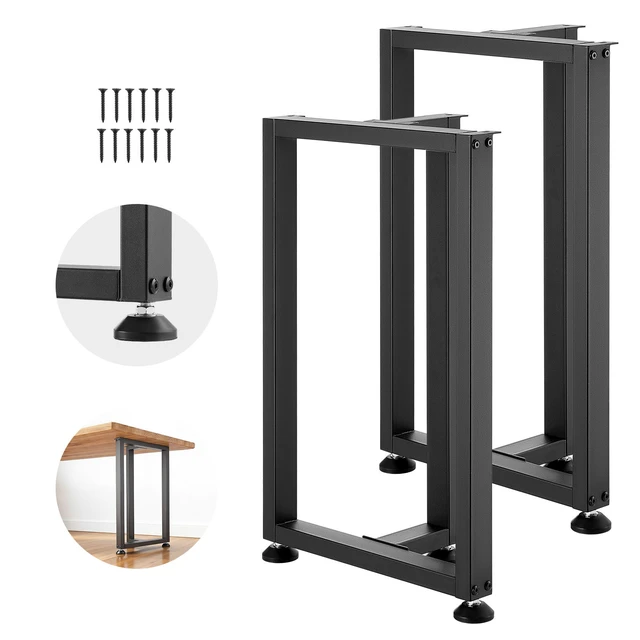 Alt view image 8 of 8 - VEVOR Table Legs, 29.1" H x 17.7" W Square T Shape Steel Furniture Legs, Modular Design, Easy Assembly, 2204 lbs Max Load Heavy Duty, for Home Office Desk, Dinner Table, Workbenches, Set of 2, Black