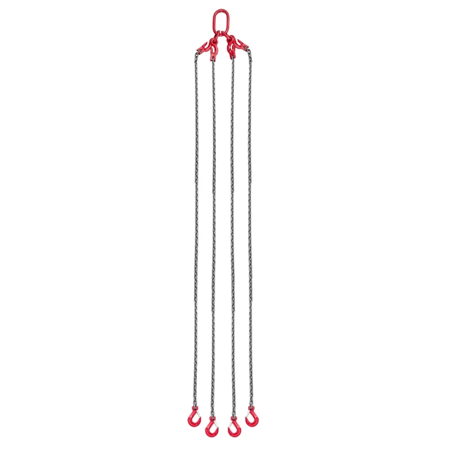 Alt view image 2 of 2 - VEVOR Chain Sling, 3/8 in x 10 ft Lifting Chains with 4 Leg Grab Hooks, Heavy Duty G80 Alloy Steel Lifting Sling, 22900LBS Capacity, Adjustable Engine Chain Hoist Lifts for Cargo Security Towing