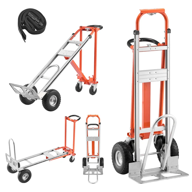 Alt view image 8 of 8 - 4 in 1 Hand Truck, 1000 lbs Load Capacity for 4-Wheel Mode, Convertible Hand Truck Dolly with Non-Slip Handle & Wheels, Aluminum Alloy Portable Trolley Dolly for Moving Home, Office, Warehouse