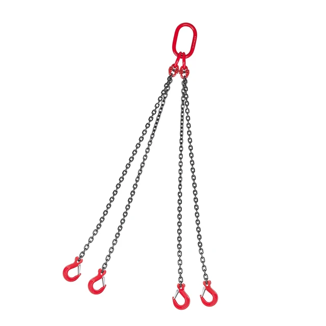 Alt view image 2 of 2 - VEVOR Chain Sling, 1/4 in x 5 ft Lifting Chains with 4 Leg Grab Hooks, Heavy Duty G80 Alloy Steel Lifting Sling, 6600LBS Capacity, Adjustable Engine Chain Hoist Lifts for Cargo Security Towing