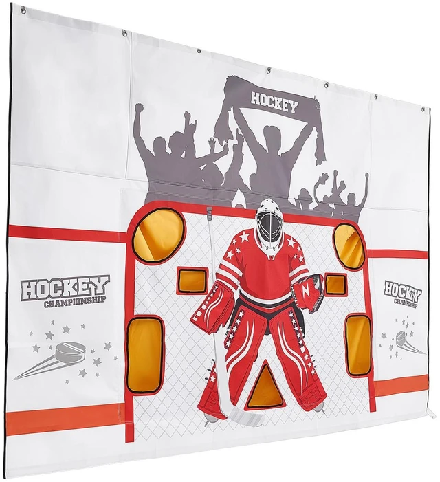 Alt view image 8 of 8 - VEVOR Hockey Shooting Tarp, Shooter Tutor Ice Hockey Goal Practice Target, Tear-proof Premium Net with 7 Holes, Easy Set Up Hockey Net Replacement, Training Equipment for Practicing Shooting Accuracy