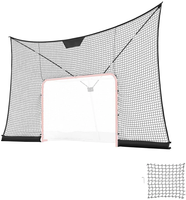 Alt view image 2 of 2 - VEVOR Hockey Net Backstop, 12x7 ft Durable Hockey Goal Backstop Net with Extended Coverage, Lightweight and Portable Backyard Training Equipment, Easy Assembly, for Youth Adult (NET ONLY)