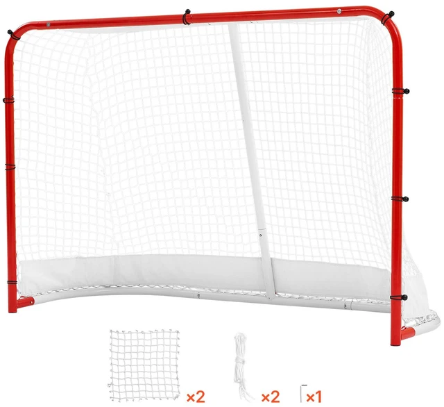 Alt view image 8 of 8 - VEVOR Street Hockey Goal, Heavy-Duty Steel Street + Roller Hockey Nets, Durable Hockey Net for Indoor Outdoor Use, Lightweight Portable Training, Easy Assembly for Backyard Park Garage, 72 x 48 in