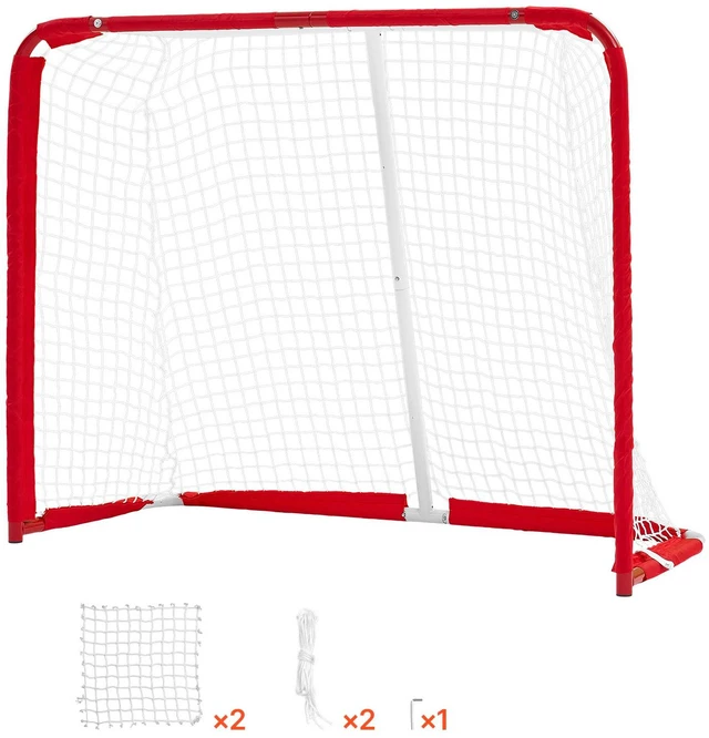 Alt view image 8 of 8 - VEVOR Street Hockey Goal, Heavy-Duty Steel Street + Roller Hockey Nets, Durable Hockey Net for Indoor Outdoor Use, Lightweight Portable Training, Easy Assembly for Backyard Park Garage, 55.9 x 44.5 in