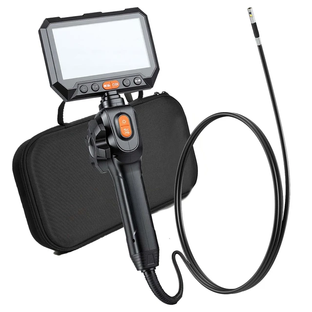 Alt view image 8 of 8 - VEVOR 2-Way Dual-Lens Articulating Endoscope with Light, 1080P HD Industrial Borescope Inspection Camera with Articulated Probe, Rigid Snake Scope Cam for Wall Automotive Engine Inspect-4.9FT