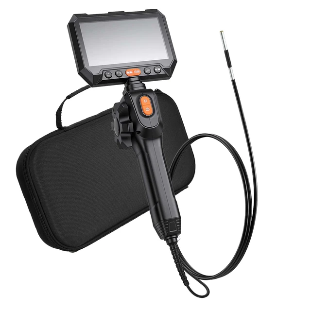 Alt view image 8 of 8 - VEVOR Articulating Borescope with 0.15" Ultra Slim Lens, Two-Way Articulated Endoscope with Light, 5" HD IPS Screen, 8X Zoom, 5000mAh Inspection Camera for Auto, Tight Mechanical Spaces (4.9FT Cable)