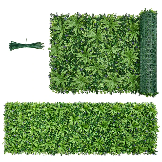 Alt view image 8 of 8 - VEVOR Artificial Plant Wall, 40 x 120 in Artificial Boxwood Panels, Sun Protection Greenery Backdrop Privacy Hedge Fence, Fake Grass Screen for Wedding, Indoor, Outdoor Garden, Backyard (1 PC)