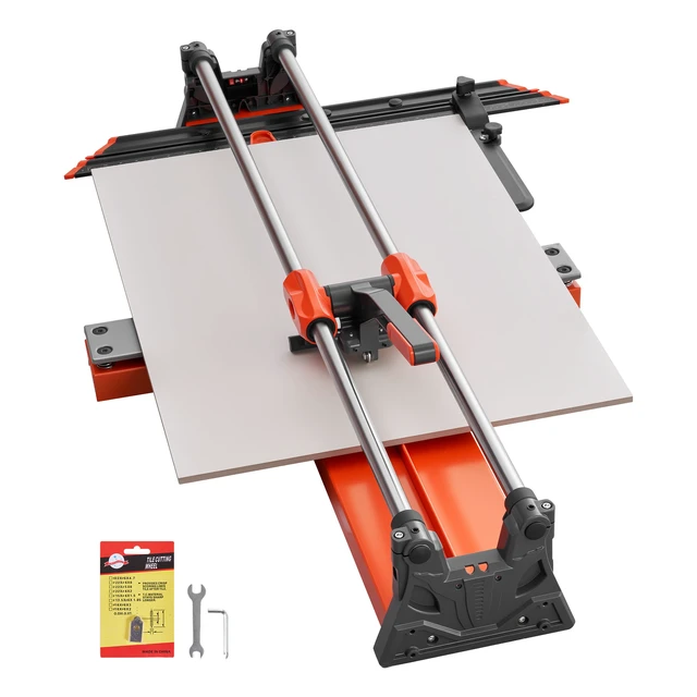 Alt view image 8 of 8 - VEVOR 39.4-Inch Manual Tile Cutter, Upgraded Sliding Head Cutting Tool with Spring-Loaded Base, Angle Fence, Tungsten Carbide Cutting Wheel, Alignment Guide, for DIY Pros, Ceramic, Floor, Wall Tiles