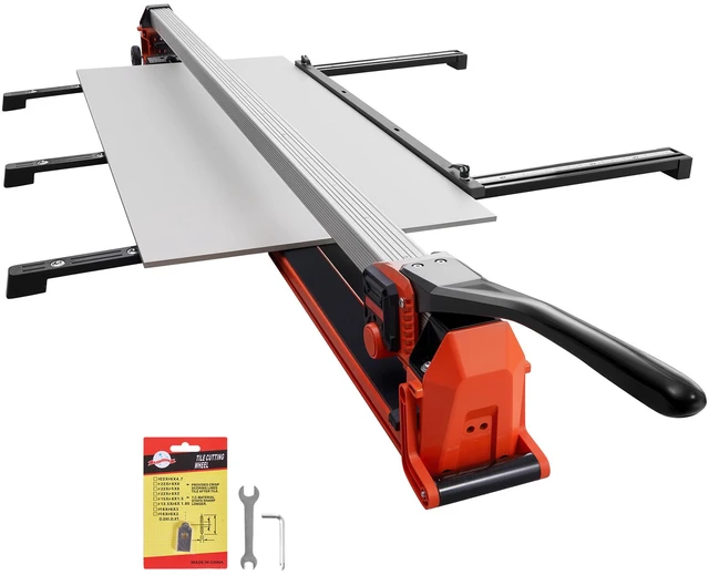 Main image of VEVOR 63-Inch Manual Tile Cutter, Upgraded Rail and Sliding Head, Precision Alignment Guide, Tungsten Carbide Cutting Wheel, Support Legs with Swivel Wheels, for DIY Pros, Ceramic, Floor, Wall Tiles