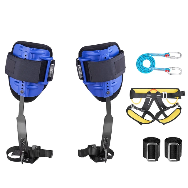Alt view image 9 of 9 - Tree Climbing Spikes Set, Height-Adjustable Tree Climbing Gear with Straps & Harness, 350 lbs Load Capacity, Heavy Duty Steel Climb Spurs Arborist Equipment for Fruit Picking Hunting