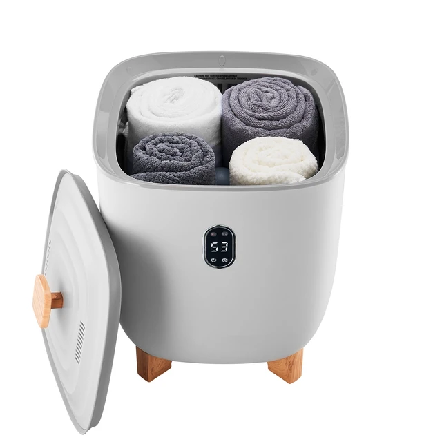 Alt view image 2 of 2 - VEVOR Towel Warmer 25L, Towel Warmer Bucket with 2 Heating Modes, 20/40/60/90 Min Auto Shut Off, Bottom Heating Column, LED Display, Large Towel Warmer for Bathroom, Spa, Bathrobe, Blanket, PJ's, Gray